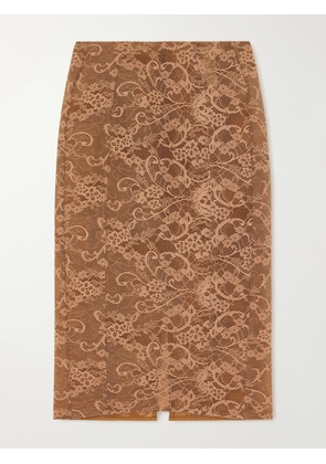 Acne Studios - Lace Cotton-blend Midi Skirt - Brown - DK32,DK34,DK36,DK38,DK40,DK42