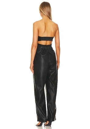 Susana Monaco Faux Leather Jumpsuit in Black. Size XS. Also in S, M.