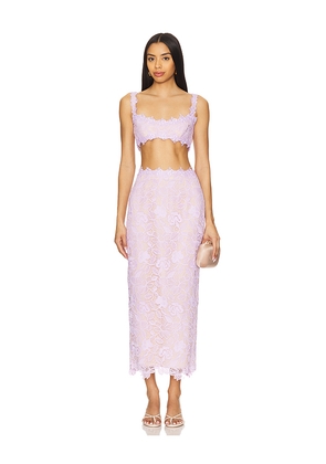SAU LEE Romy Lace Set in Lavender. Size 0. Also in 6, 8.