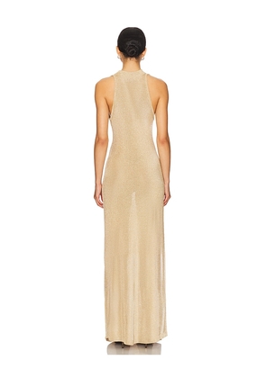 SEROYA Henne Metallic Dress in Metallic Gold. Size L. Also in M, S, XL.