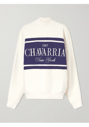 Willy Chavarria - Oversized Embroidered Striped Cotton-jersey Sweater - White - x small,small,medium,large