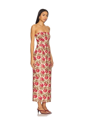 Posse Rosalie Strapless Dress in Red. Size M. Also in XS, S, L.