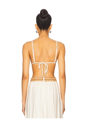 PatBO Bananeira Tropical Bra Top in Beige. Size 2. Also in 0.