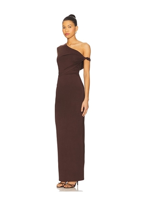 superdown Alessia Maxi Dress in Brown. Size L. Also in XS, XXS.
