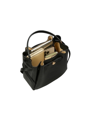 Tory Burch Romy Bucket Bag in Black.