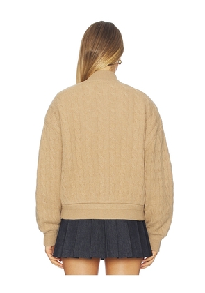 Polo Ralph Lauren Cable Knit Wool Cashmere Bomber Jacket in Beige. Size XL. Also in L.