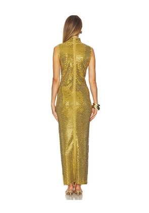 retrofete Lust Dress in Metallic Gold, yellow. Size S. Also in XS, M.