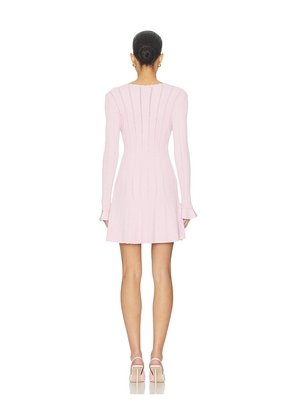 self-portrait Pearl Trim Knit Mini Dress in Pink. Size S. Also in L, M.