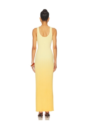 SNDYS Odessa Knit Maxi Dress in Yellow. Size L. Also in XL, XXL.