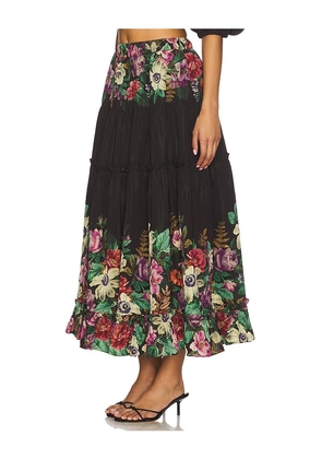 Sea Viktoria Print Midi Skirt in Black. Size M. Also in XS, L.