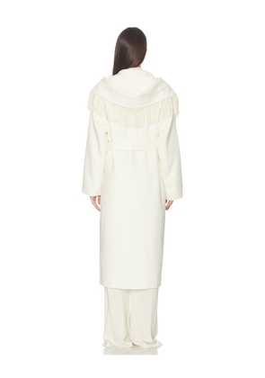 SABLYN Charli Hooded Coat With Fringe in Ivory. Size S. Also in XS.