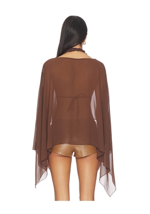 superdown Amaya Cape Top in Brown. Size L. Also in XS, XXS, S, M.