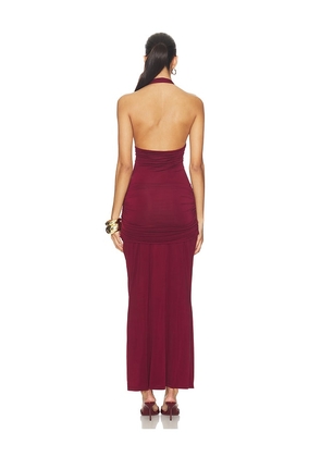 ROAME. Julietta Halter Dress in Burgundy. Size M. Also in XS, S, L, XL.