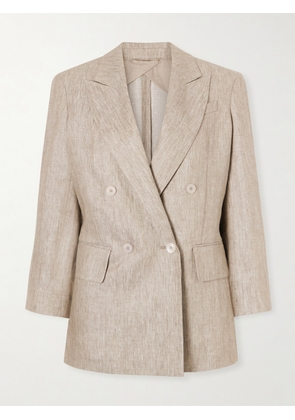 Max Mara - Double-breasted Linen Blazer - Neutrals - UK 4,UK 6,UK 8,UK 10,UK 12,UK 14,UK 16,UK 18