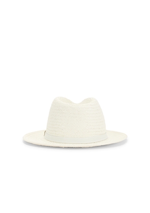 Rag & Bone Packable Straw Fedora Hat in Neutral. Size S/M. Also in M/L.