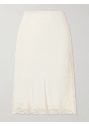 RÓHE - Lace-trimmed Crepe Midi Skirt - Neutrals - FR 34,FR 36,FR 38,FR 40,FR 42,FR 44