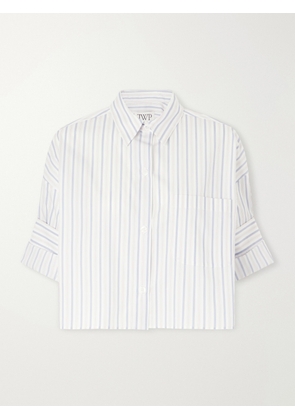 TWP - Cropped Striped Cotton-poplin Shirt - Multi - XXS,XS/S,M/L