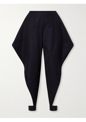 Alaïa - Triangle Cotton-gabardine Wide-leg Pants - Blue - FR 34,FR 36,FR 38,FR 40,FR 42