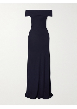 Alaïa - Off-the-shoulder Stretch-jersey Maxi Dress - Blue - FR 34,FR 36,FR 38,FR 40,FR 42