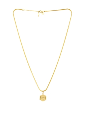 petit moments Initial Pendant Necklace in Metallic Gold. Size A. Also in B, C, D, E, F, G, H, I, J, K, L, M, N, O, P, R, S, T.