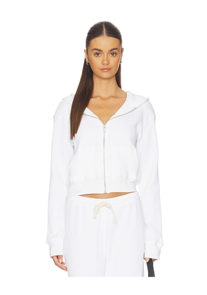 perfectwhitetee Waffle Zip Hoodie in White. Size L. Also in S, M.