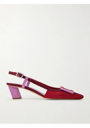 Roger Vivier - Belle Vivier 45 Color-block Patent-leather Slingback Pumps - Red - IT36,IT36.5,IT37,IT37.5,IT38,IT38.5,IT39,IT39.5,IT40,IT40.5,IT41,IT41.5,IT42
