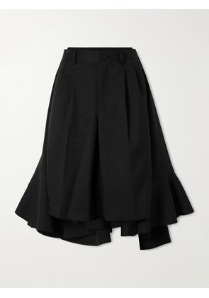 Comme des Garçons - Wide-leg Twill Ruffled Shorts - Black - x small,small,medium,large