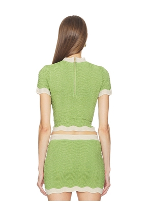 retrofete Iyla Top in Green. Size L. Also in XS, S, M, XL.