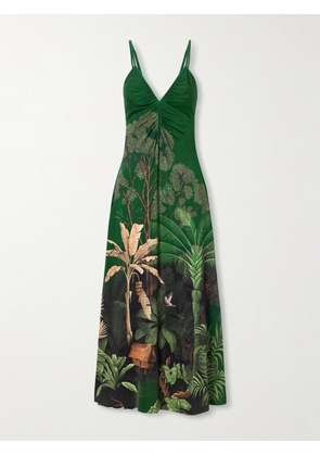 Johanna Ortiz - Nuestra Tierra Printed Jersey Midi Dress - Green - US0,US2,US4,US6,US8,US10