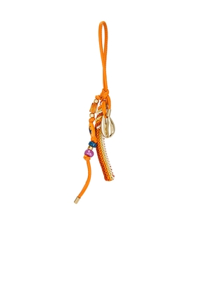 Polo Ralph Lauren Leather Bag Charm Small in Beige,Orange.