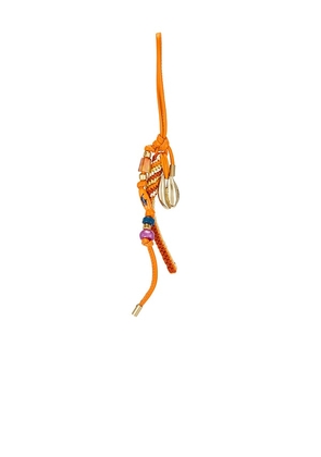 Polo Ralph Lauren Leather Bag Charm Small in Beige,Orange.
