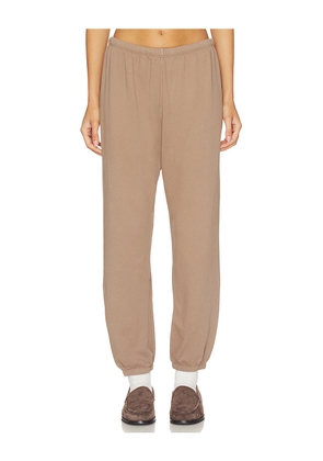 perfectwhitetee French Terry Easy Sweatpant in Brown. Size L. Also in XS, S, M, XL.