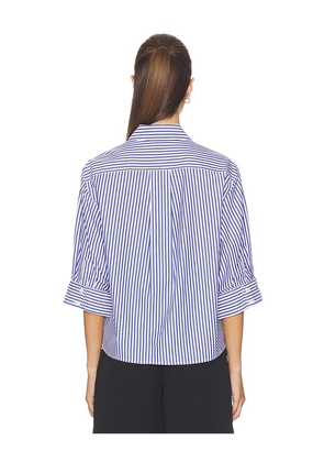 Rag & Bone Lucia Stripe Poplin Shirt in Navy. Size L. Also in S, M.