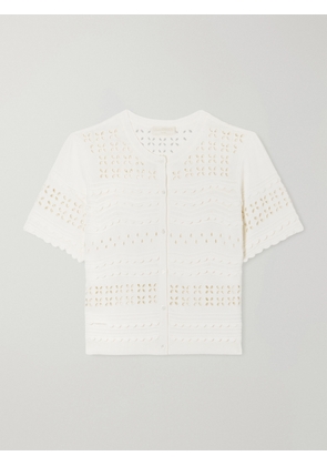 Ulla Johnson - Abriana Eyelet-embellished Knitted Shirt - Cream - x small,small,medium,large,x large