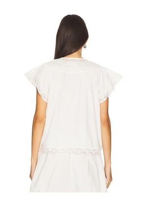 Ulla Johnson Effie Flutter Sleeve Top in White. Size 10. Also in 0, 2.