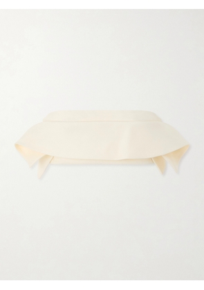 KHAITE - Kelsi Cropped Wool And Silk-blend Cady Top - Neutrals - US4,US6