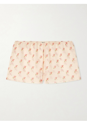 KHAITE - Tilly Floral-print Silk-chiffon Shorts - Pink - x small,small,medium,large