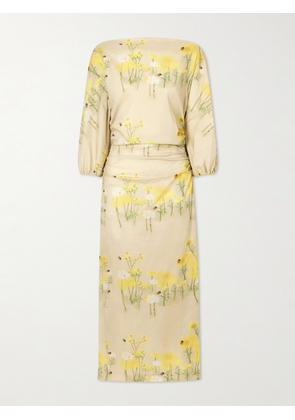 BERNADETTE - Ezra Floral-print Cotton-blend Midi Dress - Yellow - FR 32,FR 34,FR 36,FR 38,FR 40,FR 42,FR 44,FR 46