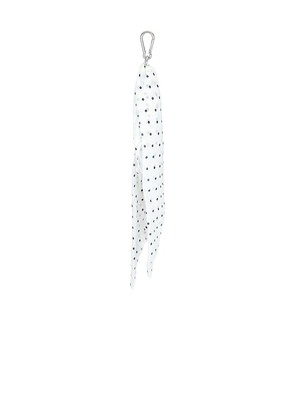 petit moments Polka Scarf Keychain in White.