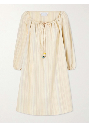 BERNADETTE - Bonnie Striped Cotton Mini Dress - Neutrals - FR 34,FR 36,FR 38,FR 40,FR 42,FR 44,FR 46