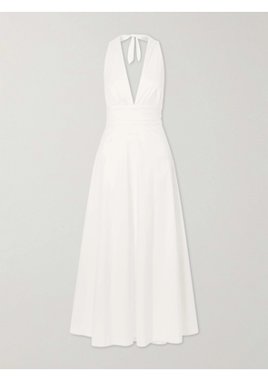 BERNADETTE - Marilyn Organic Cotton-blend Poplin Halterneck Maxi Dress - White - FR 32,FR 34,FR 36,FR 38,FR 40,FR 42,FR 44,FR 46