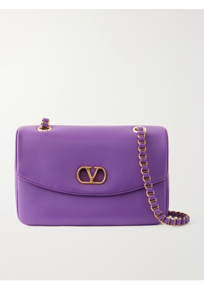 Valentino Garavani - Djuna Embellished Leather Shoulder Bag - Purple - One size