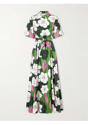 Borgo de Nor - Floral-print Cotton Maxi Dress - Green - UK 6,UK 8,UK 10,UK 12,UK 14,UK 16