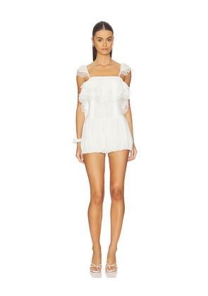Tularosa Marisa Romper in White. Size L. Also in XXS, XS, S, M, XL.