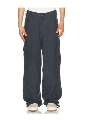 Rhude Linen Parachute Pant in Navy. Size L. Also in M, S, XL/1X, XXL/2X.