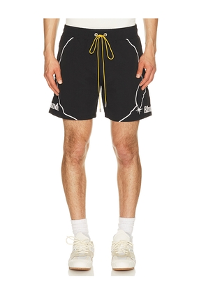 Rhude Moonlight Pista Shorts in Black. Size L. Also in M, S, XL/1X, XXL/2X.