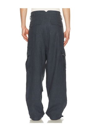 Rhude Linen Parachute Pant in Navy. Size L. Also in S, M, XXL/2X.