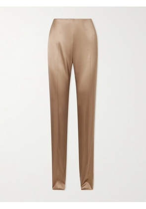 Valentino Garavani - Silk-blend Duchesse Straight-leg Pants - Rose gold - IT36,IT38,IT40,IT42,IT44,IT46,IT48,IT50