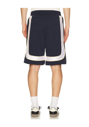 Rhude Mesh Piping Baggy Track Shorts in Navy. Size L. Also in S, M, XL/1X, XXL/2X.