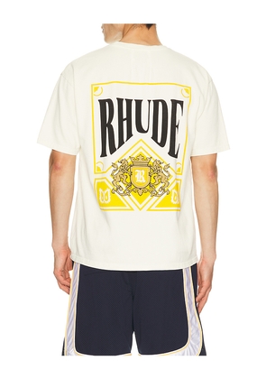 Rhude Playing Card Tee in White. Size L. Also in M, S, XL/1X, XXL/2X.